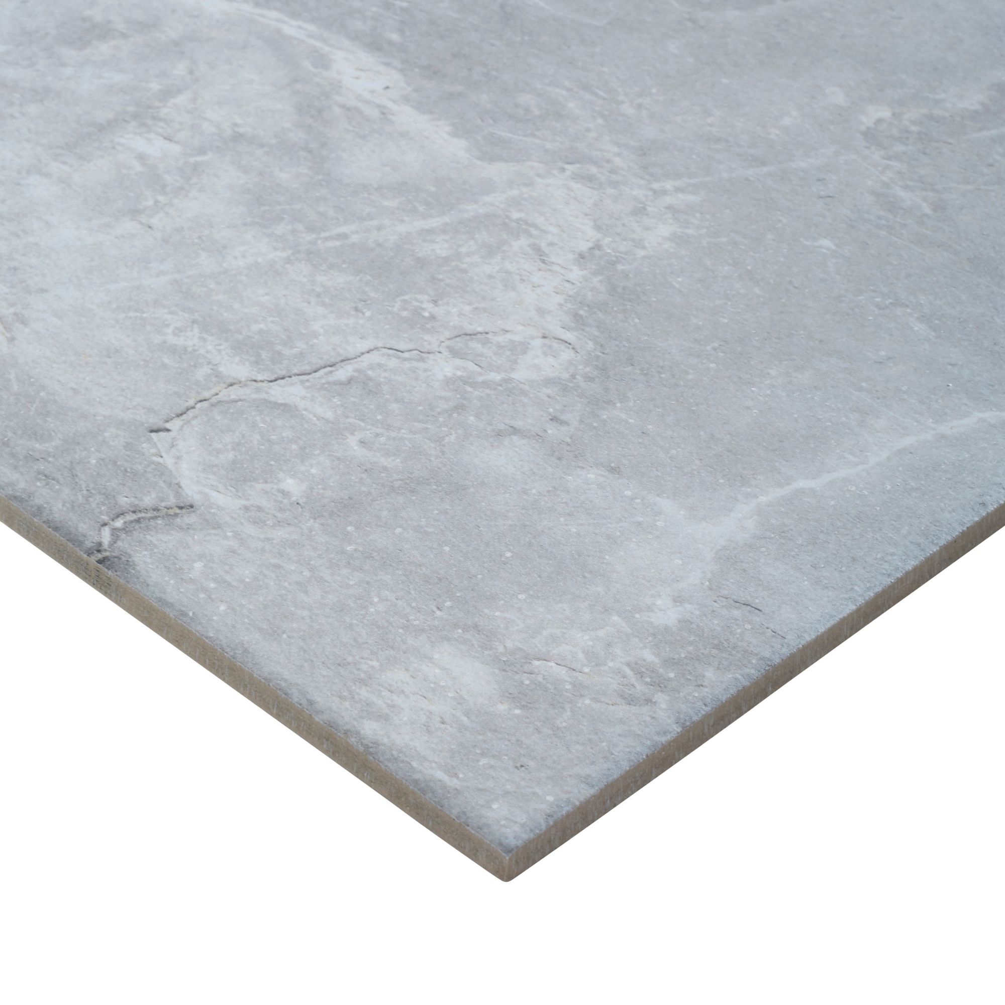 Shaded slate Grey Matt Stone effect Porcelain Wall & floor Tile, Pack of 6, (L)600mm (W)300mm