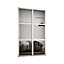 Shaker Contemporary Panel Shaker Mirrored Matt white 2 door Sliding Door kit (H)2260mm (W)1145mm