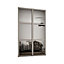 Shaker Contemporary Shaker Mirrored Matt stone grey 2 door Sliding Door kit (H)2260mm (W)1449mm