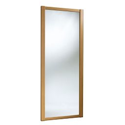 Shaker Natural oak effect Mirrored Sliding Wardrobe Door (H)2220mm (W)914mm