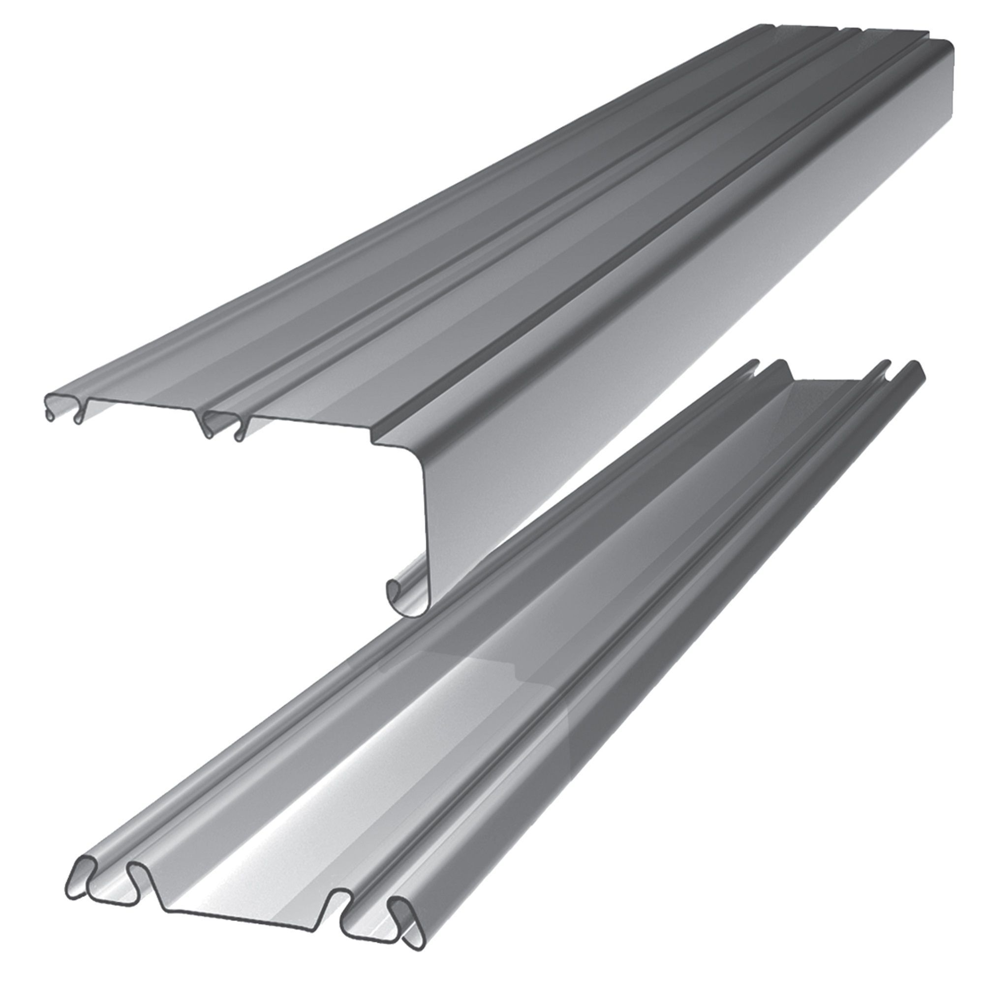 Shaker Silver effect Sliding wardrobe door track (L)1803mm