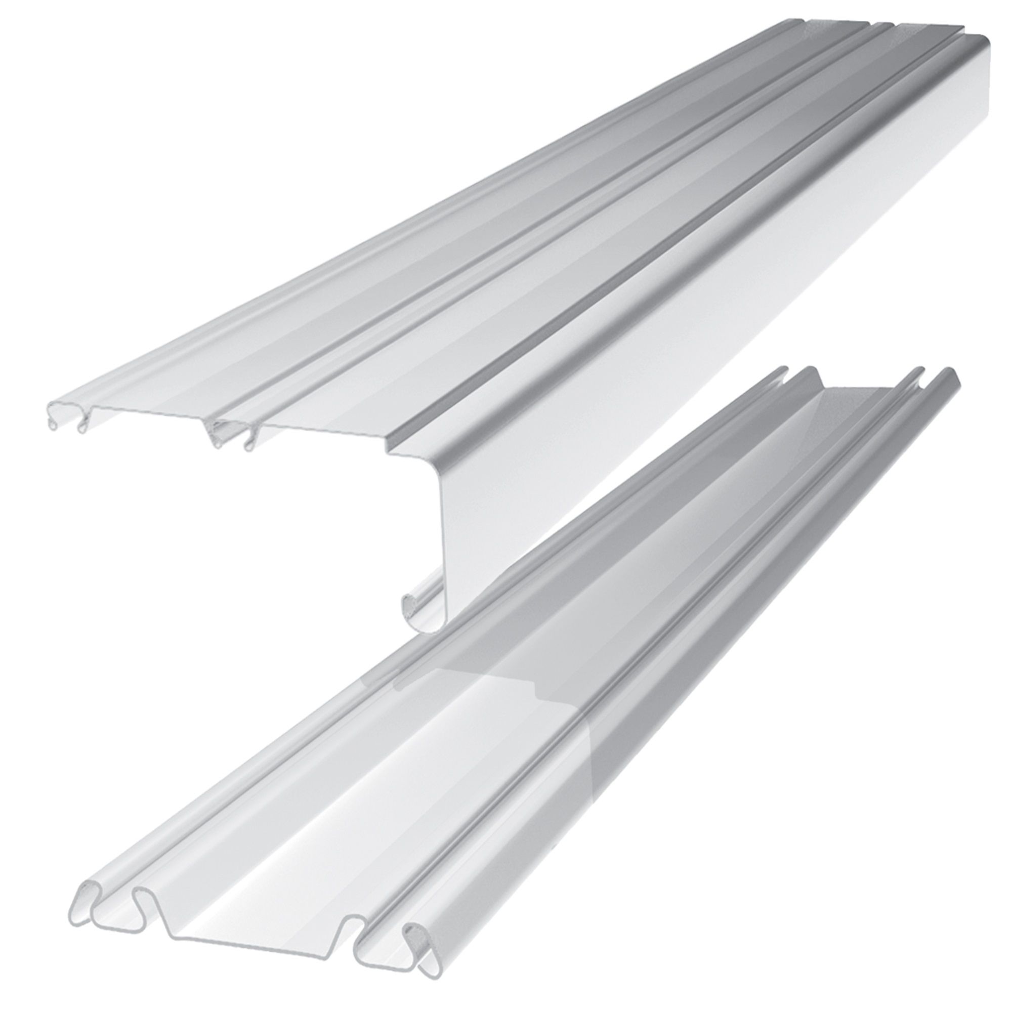 Shaker White Sliding wardrobe door track (L)1803mm