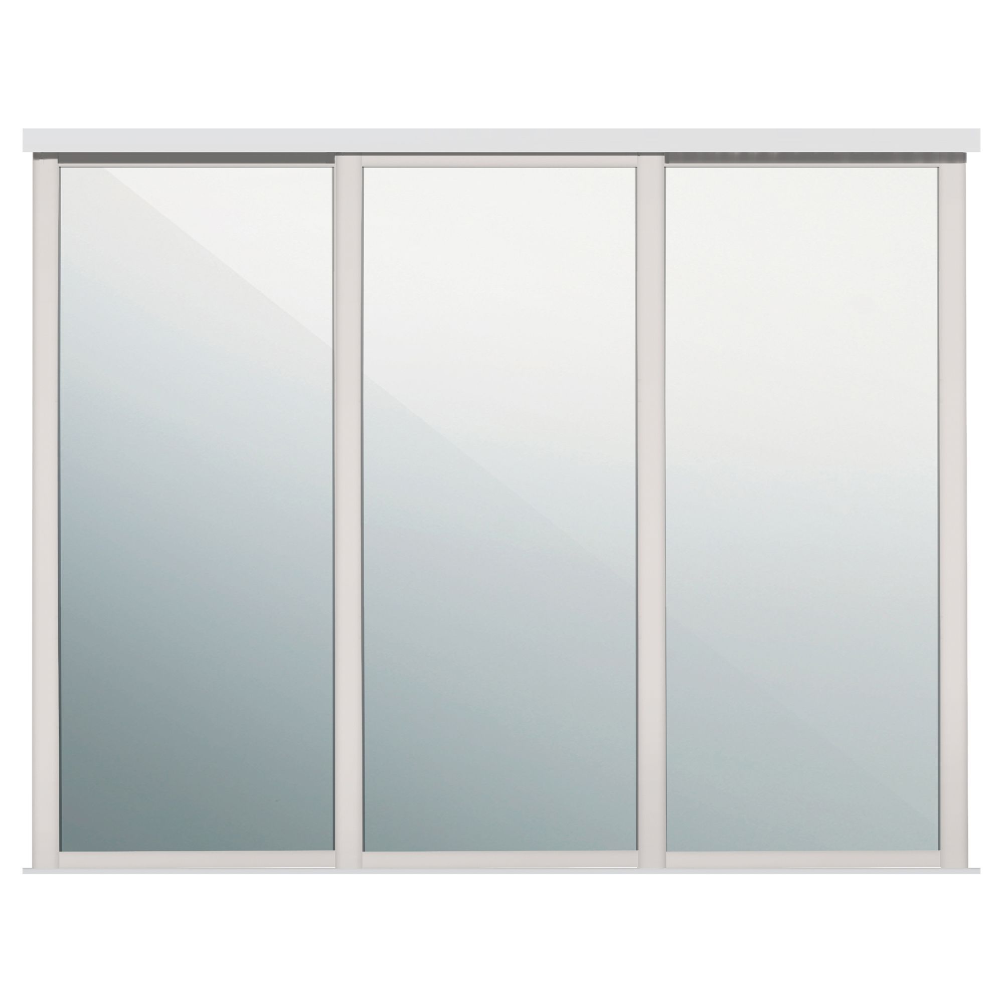Shaker With 3 mirror doors Cashmere 3 door Sliding Wardrobe Door kit (H)2260mm (W)2592mm