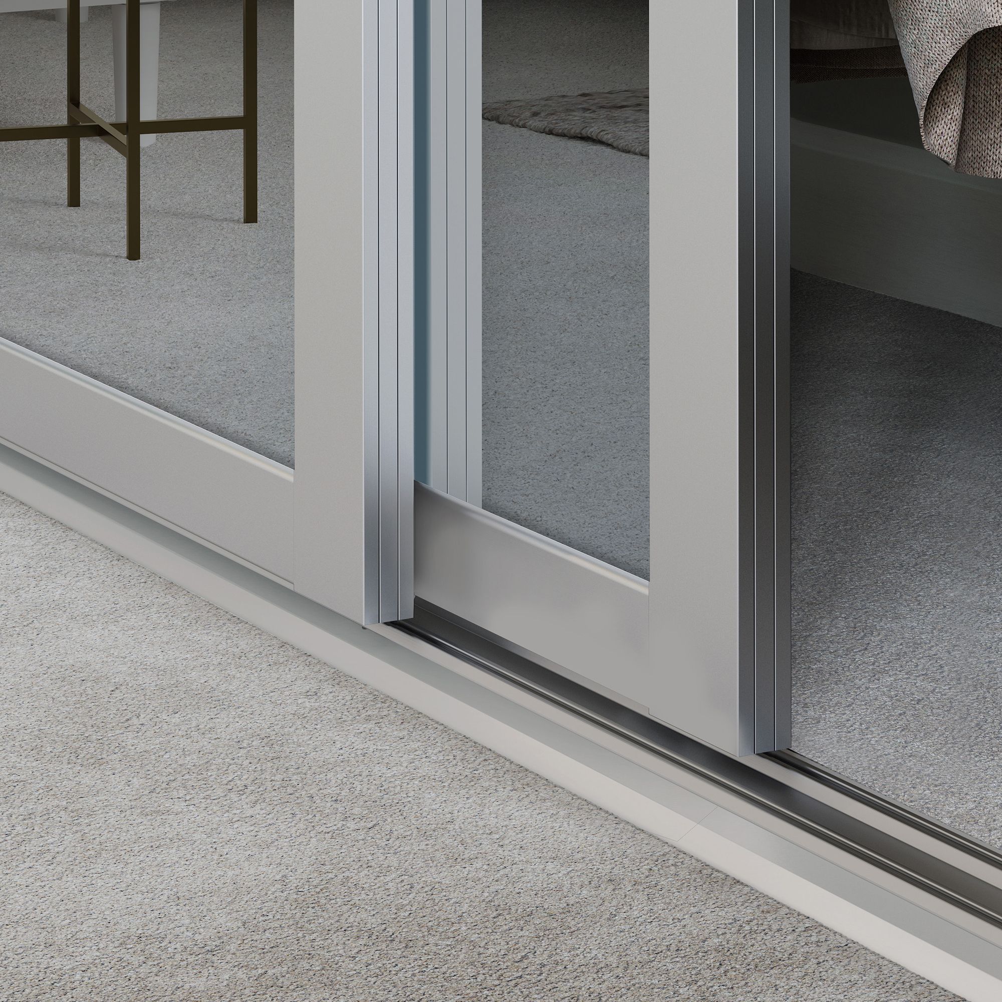 Shaker With 3 mirror doors Cashmere 3 door Sliding Wardrobe Door kit (H)2260mm (W)2592mm