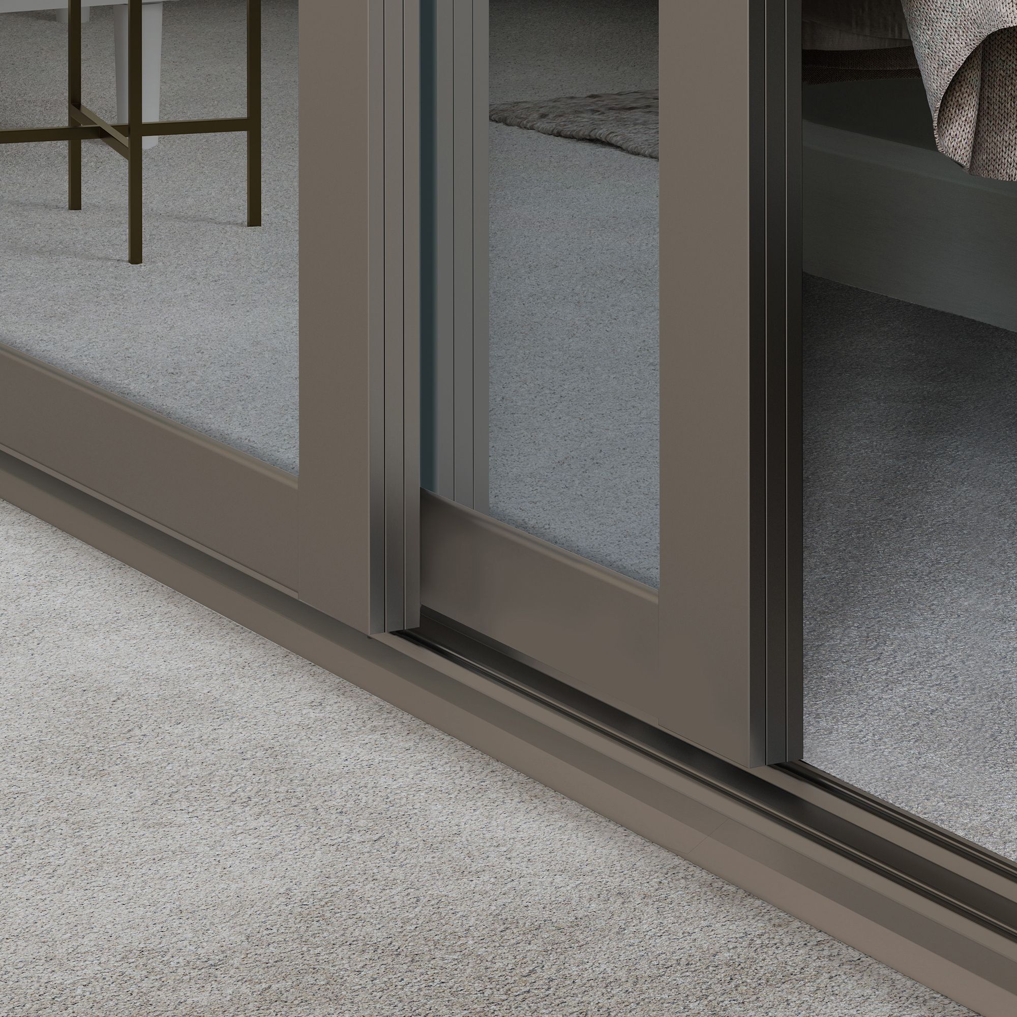 Shaker With 3 mirror doors Stone grey 3 door Sliding Wardrobe Door kit (H)2260mm (W)1680mm