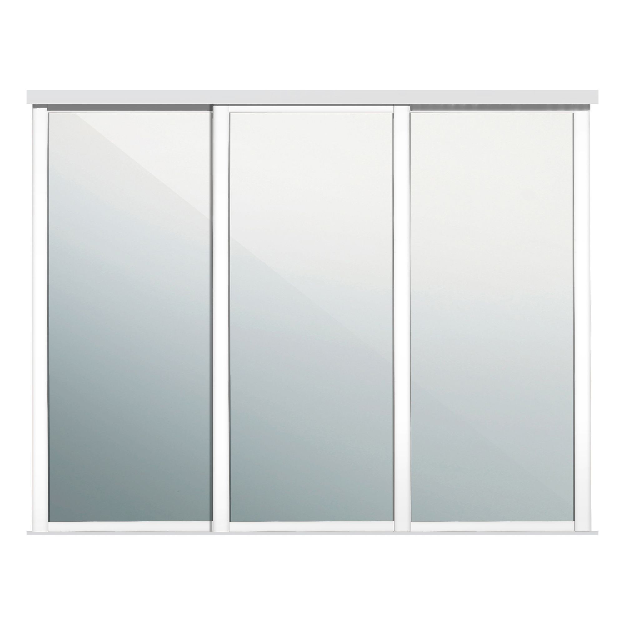 Shaker With 3 mirror doors White 3 door Sliding Wardrobe Door kit (H)2260mm (W)1680mm