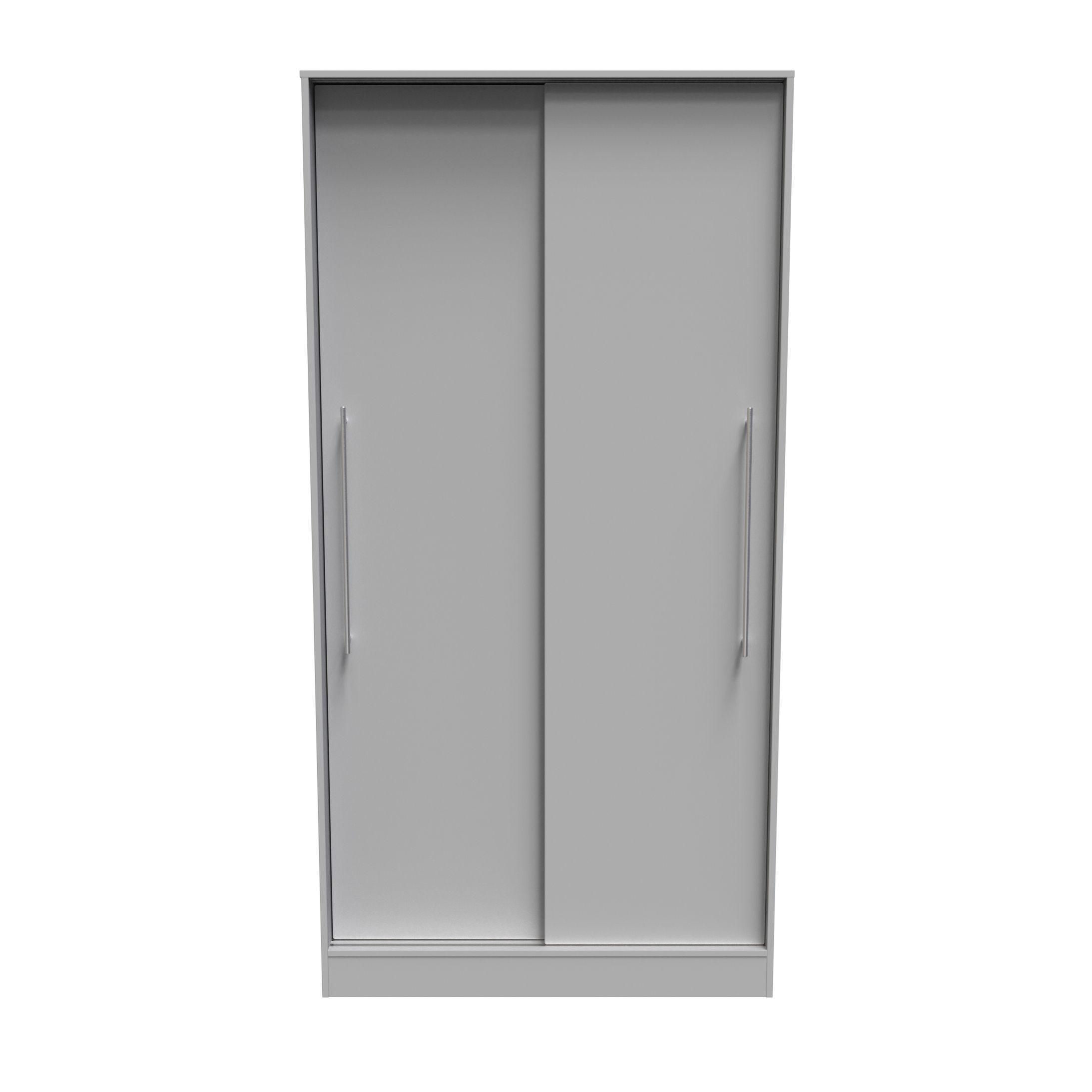 Sherwood Contemporary Grey matt Double Sliding door wardrobe (H)1975mm (W)1005mm (D)600mm