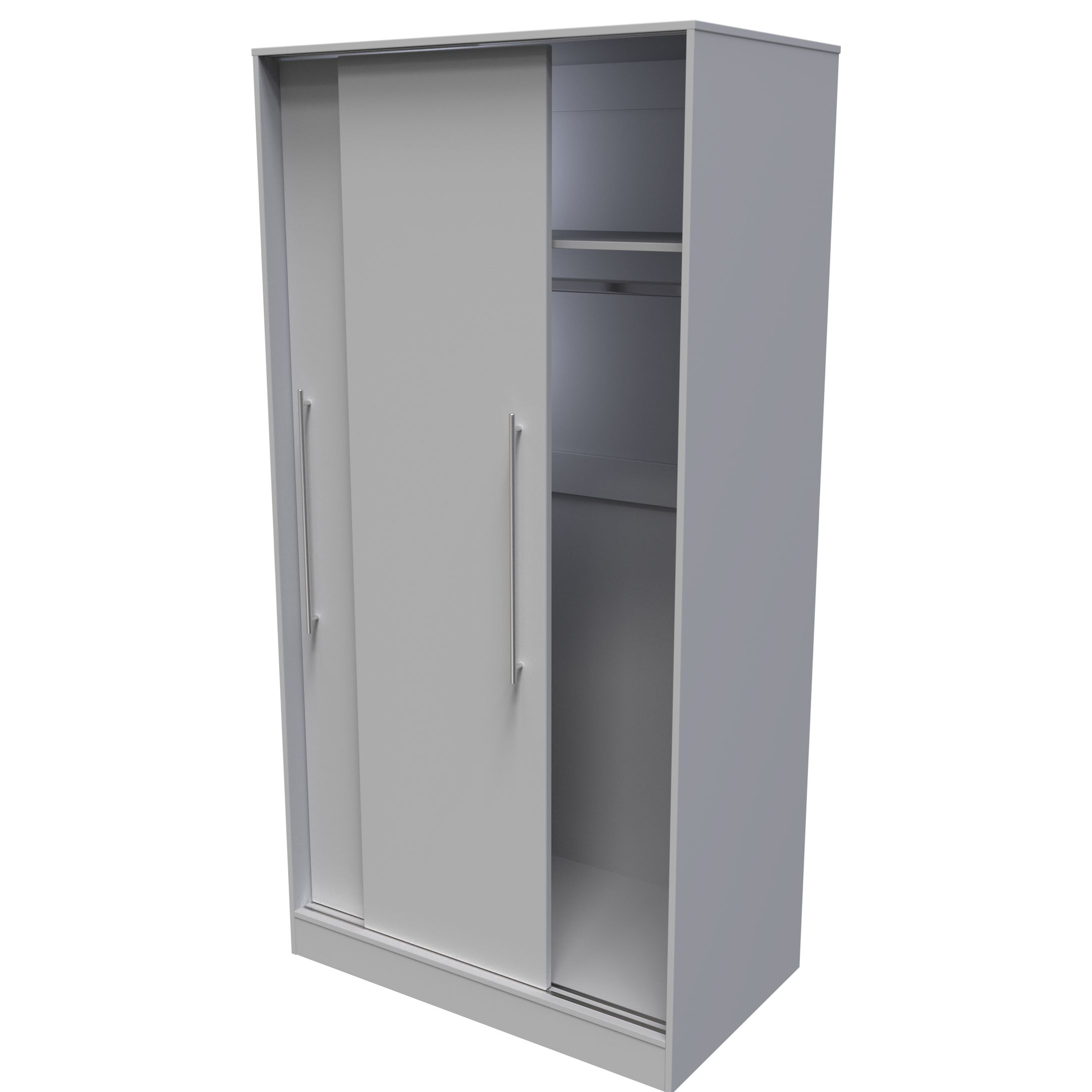 Sherwood Contemporary Grey matt Double Sliding door wardrobe (H)1975mm (W)1005mm (D)600mm
