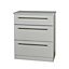 Sherwood Matt grey 3 Drawer Bedside chest (H)885mm (W)765mm (D)415mm