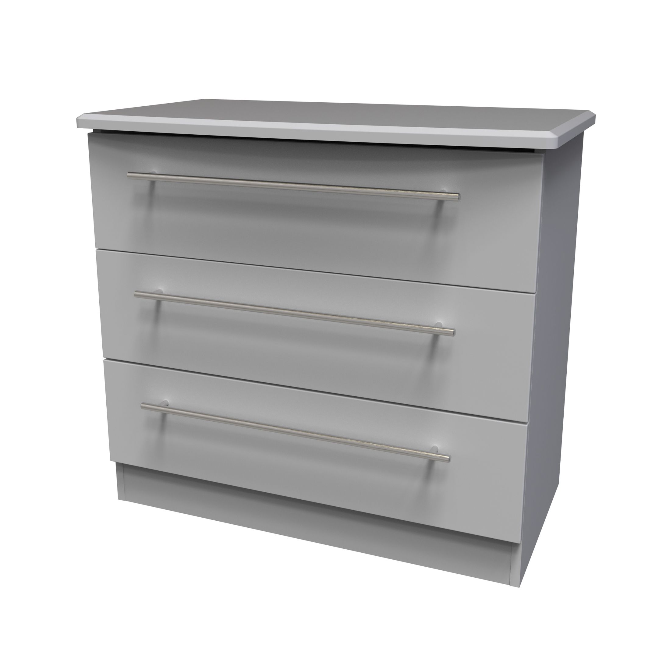 Sherwood Matt grey 3 Drawer Chest of drawers (H)695mm (W)765mm (D)415mm