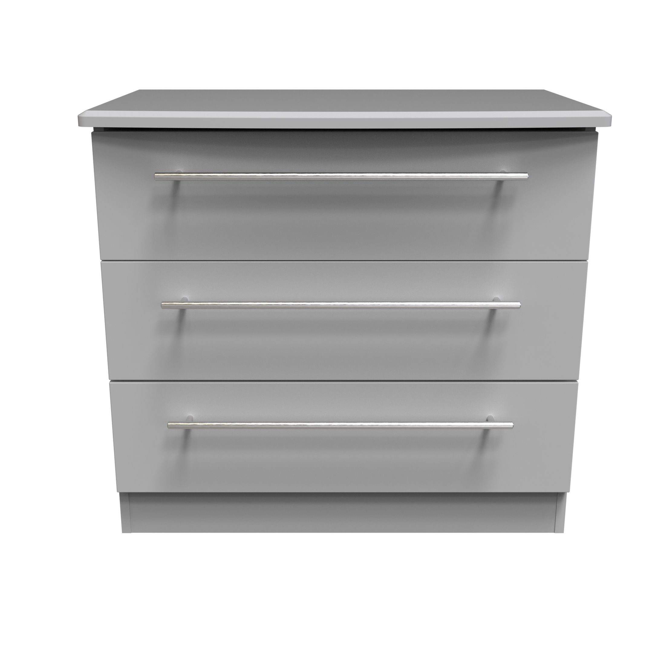 Sherwood Matt grey 3 Drawer Chest of drawers (H)695mm (W)765mm (D)415mm