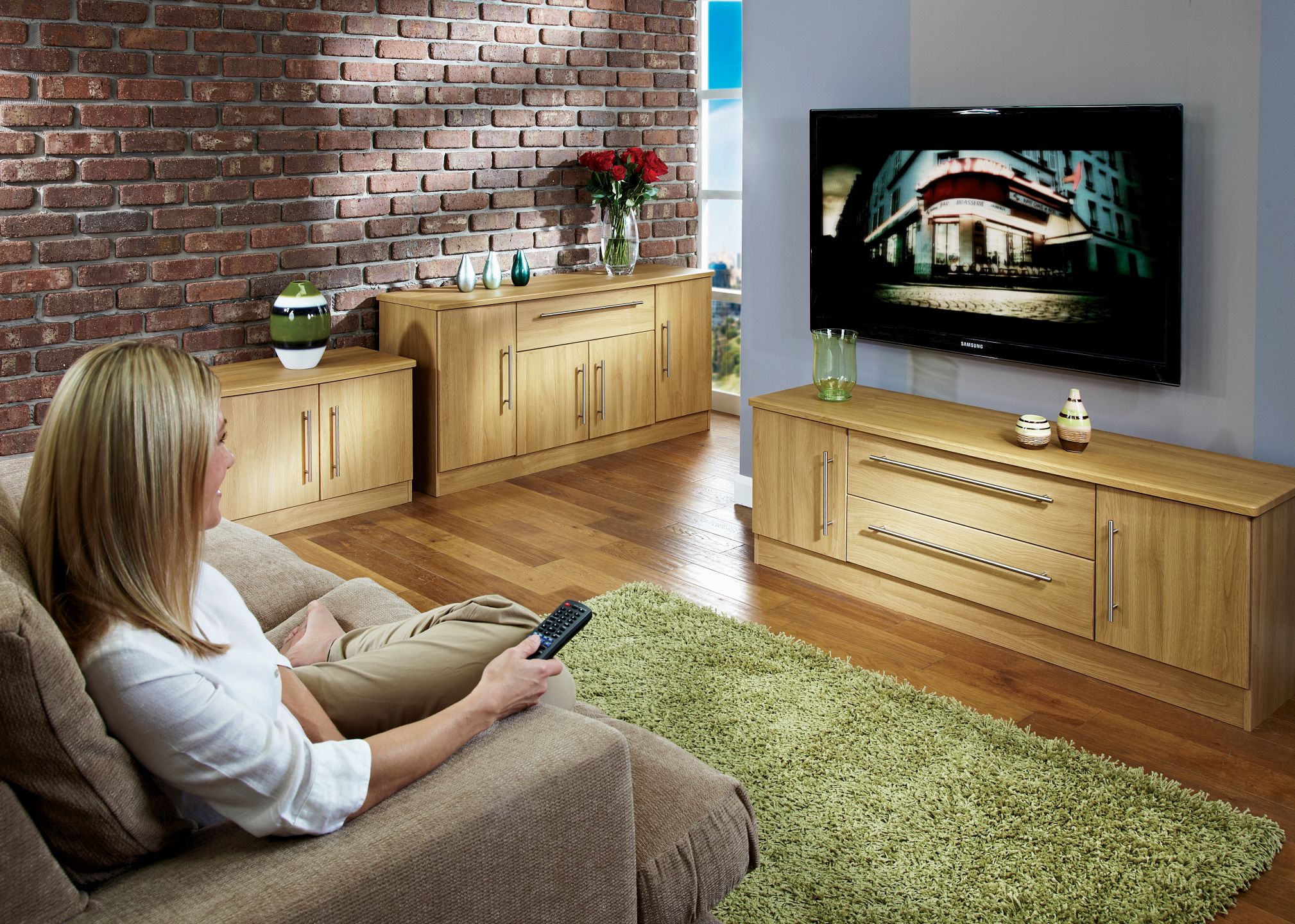 Oak effect on sale tv cabinet