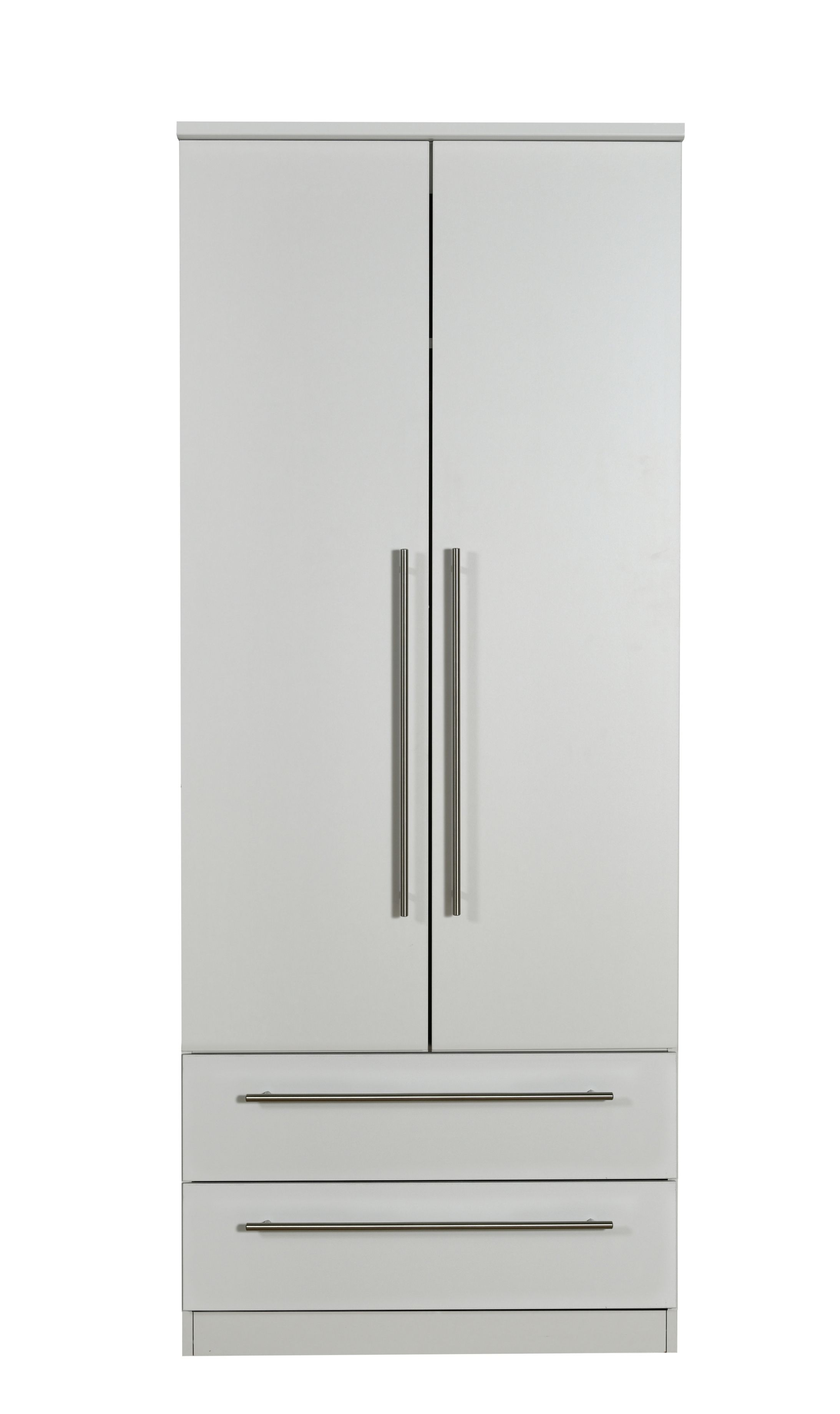 Sherwood Ready assembled Contemporary Matt grey 2 Drawer Double Wardrobe (H)1825mm (W)740mm (D)530mm