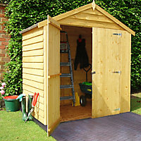 Shire 6x4 ft Apex Wooden 2 door Shed with floor (Base included) - Assembly service included