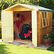 Shire Alderney 7x7 Apex Shiplap Wooden Shed (Base included) - Assembly service included