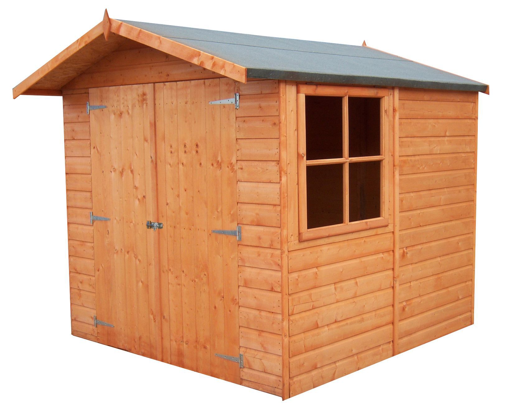 Shire Alderney 7x7 ft Apex Wooden 2 door Shed with floor & 1 window - Assembly service included