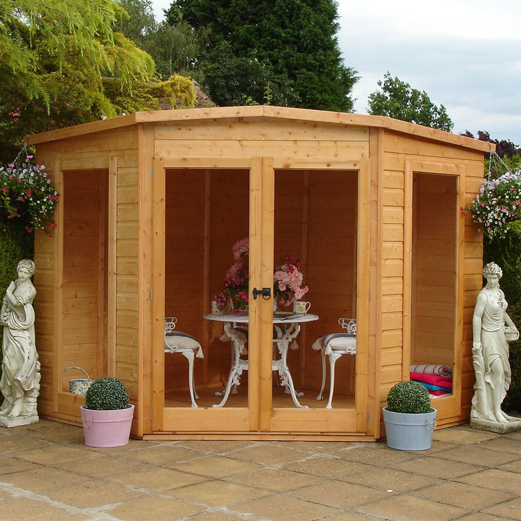 Shire Barclay 7x7 ft with Double door & 2 windows Pent Wooden Summer house