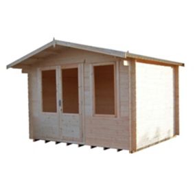Shire Berryfield 11x10 Glass Apex Tongue & groove Wooden Cabin - Base not included