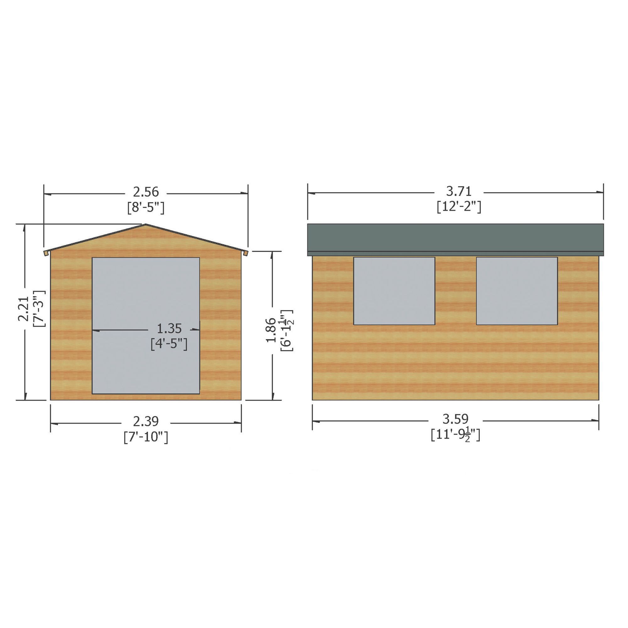 Shire Bison 12x8 ft Apex Shiplap Wooden Workshop - Assembly service included