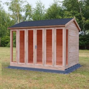 Shire Blenheim 10x8 ft with Bi-fold door & 2 windows Apex Wooden Summer house - Assembly service included