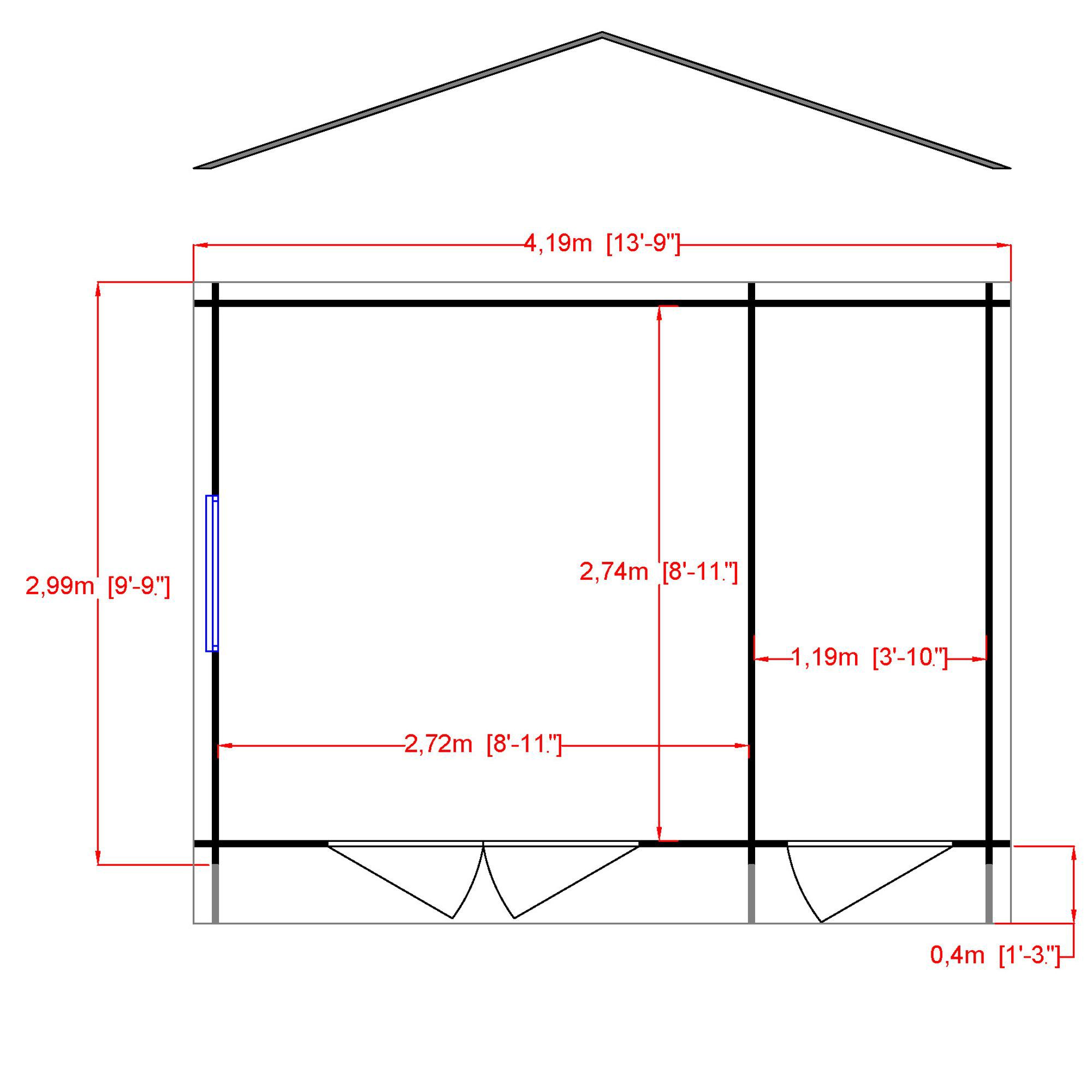 Shire Bourne 10x14 ft Toughened glass & 1 window Apex Wooden Cabin - Assembly service included