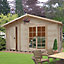 Shire Bourne 12x14 ft Toughened glass & 1 window Apex Wooden Cabin - Assembly service included