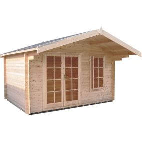 Shire Cannock 10x10 ft Toughened glass Apex Tongue & groove Wooden Cabin