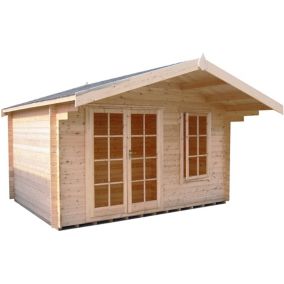 Shire Cannock 10x12 ft Toughened glass & 1 window Apex Wooden Cabin