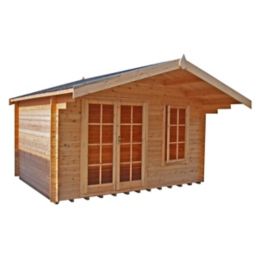 Shire Cannock 12x12 Toughened glass Apex Tongue & groove Wooden Cabin