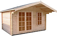Shire Cannock 12x8 ft Toughened glass & 1 window Apex Wooden Cabin