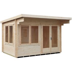 Shire Danbury 12x8 Glass Pent Tongue & groove Wooden Cabin - Base not included