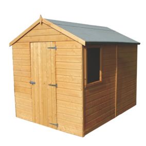 Shire Durham 8x6 ft Apex Wooden Shed with floor & 1 window