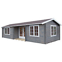 Shire Elveden Apex Tongue & groove Wooden Cabin with Felt tile roof - Assembly service included