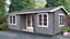 Shire Elveden Toughened glass Apex Tongue & groove Wooden Cabin with Felt tile roof
