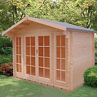 Shire Epping 10x10 ft Toughened glass & 2 windows Apex Wooden Cabin - Assembly service included