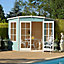 Shire Hampton 10x10 ft Toughened glass & 2 windows Pent Wooden Summer house - Assembly service included