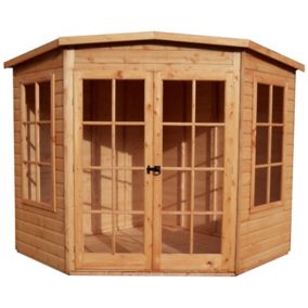 Shire Hampton 7x7 ft & 2 windows Pent Wooden Summer house - Assembly service included