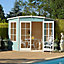 Shire Hampton 7x7 ft Toughened glass & 2 windows Pent Wooden Summer house