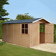 Shire Jersey 13x7 Apex Shiplap Honey brown Wooden Shed