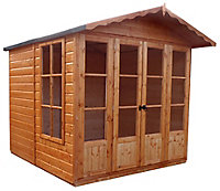 Shire Kensington 7x7 ft Apex Shiplap Wooden Summer house (Base included)