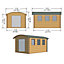 Shire Kilburn 10x14 ft Toughened glass & 3 windows Curved Wooden Cabin - Assembly service included