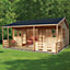 Shire Kingswood 18x20 ft & 4 windows Apex Wooden Cabin with Felt tile roof - Assembly service included