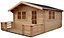 Shire Kinver 12x12 Glass Apex Tongue & groove Wooden Cabin - Base not included