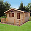 Shire Kinver 14x14 ft Apex Tongue & groove Wooden Cabin with Felt tile roof