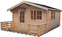 Shire Kinver Toughened glass Apex Tongue & groove Wooden Cabin - Base not included