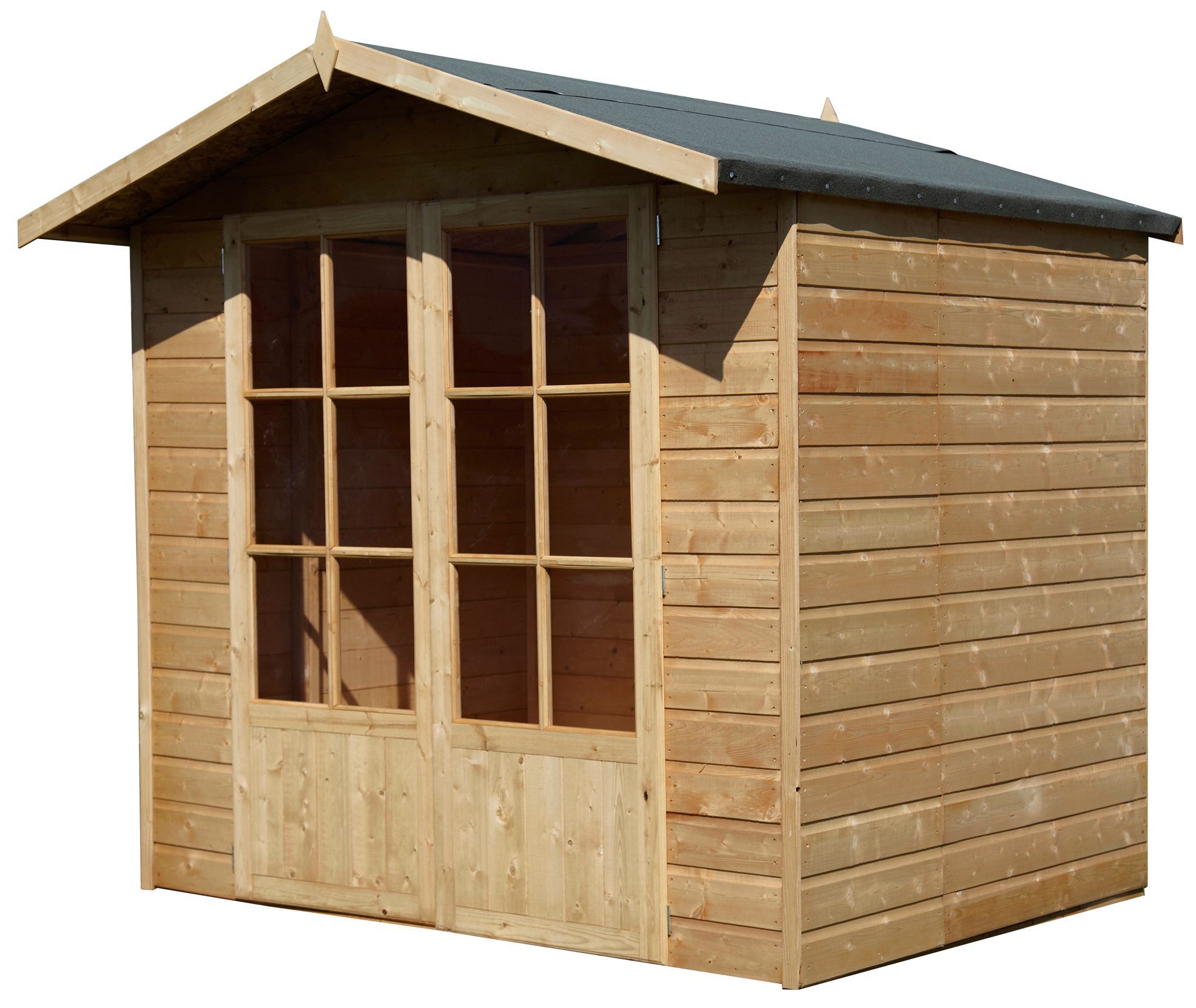 Shire Lumley 7x5 ft Toughened glass Apex Wooden Summer house - Assembly service included