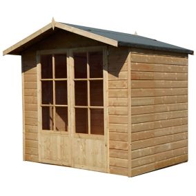 Shire Lumley 7x5 Toughened glass Apex Shiplap Wooden Summer house - Base not included