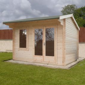 Shire Marlborough 10x12 ft & 1 window Apex Wooden Cabin with Felt tile roof - Assembly service included