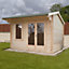 Shire Marlborough 12x12 ft Toughened glass & 1 window Apex Wooden Cabin with Felt tile roof