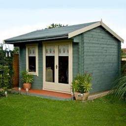 Shire Marlborough 12x14 Toughened glass Apex Tongue & groove Wooden Cabin